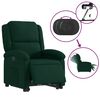 vidaXL Fauteuil inclinable &eacute;lectrique vert fonc&eacute; velours