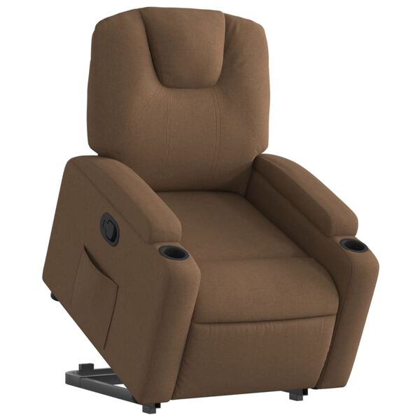 vidaXL Fauteuil inclinable Marron Tissu