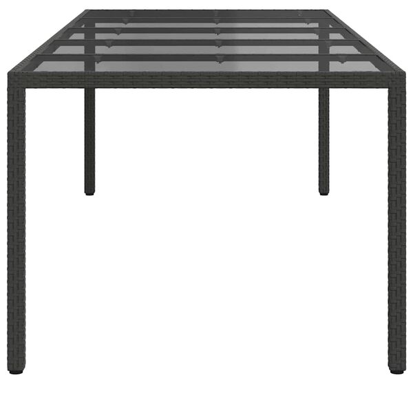 vidaXL Table de jardin pour repas Noir Pur 250 x 100 x 75 cm polyrotin