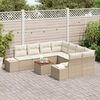 vidaXL Ensemble de canap&eacute; de jardin 9 pcs Beige et cr&egrave;me polyrotin