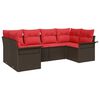 vidaXL Ensemble de canap&eacute; de jardin 6 pc Marron Poly rotin