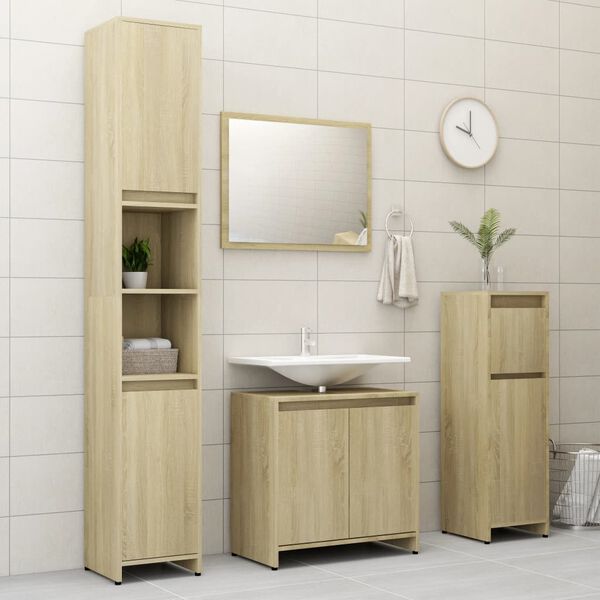 vidaXL Armoire de salle de bain Chêne sonoma Bois d'ingénierie