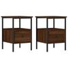 vidaXL Tables de chevet 2 pcs ch&ecirc;ne marron 34x36x50 cm bois ing&eacute;nierie