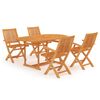 vidaXL Ensemble &agrave; manger de jardin 5 pcs Bois de teck massif