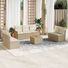 vidaXL Salon de jardin avec coussins 8 pcs beige r&eacute;sine tress&eacute;e