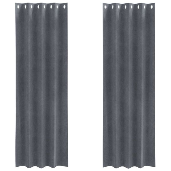 vidaXL Rideaux occultants 2 pcs Gris clair 140 x 245 cm Velours