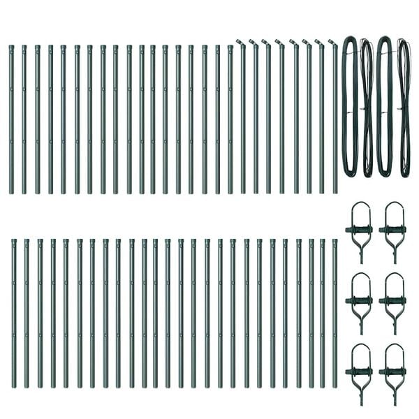 vidaXL Poteau de clôture. Autre 52 pcs Vert 3,2 x 3,2 x 120 cm Acier