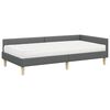 vidaXL Cadre de lit d'angle avec matelas Autre 2 pcs Gris tissu