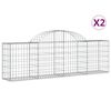 vidaXL Paniers &agrave; gabions arqu&eacute;s 2 pcs 200x30x60/80 cm Fer galvanis&eacute;