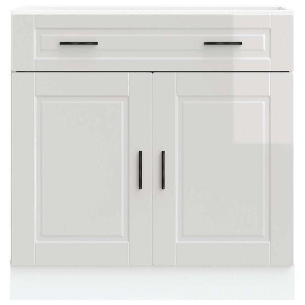 vidaXL Armoire de cuisine Porto blanc brillant bois ingénierie