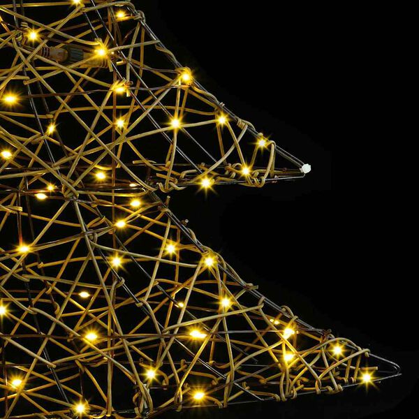 vidaXL Sapin de No&euml;l avec 120 LED Blanc chaud 120 cm Rotin