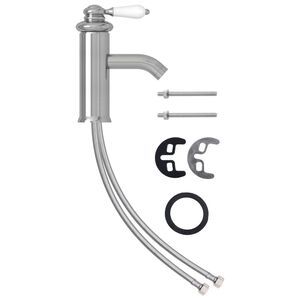 vidaXL Robinet de lavabo de salle de bain Argent&eacute; 130x180 mm