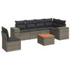 vidaXL Salon de jardin avec coussins 7 pcs gris r&eacute;sine tress&eacute;e