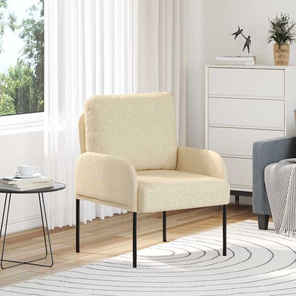 vidaXL Canap&eacute;s avec coussin 55cm Cr&egrave;me Contreplaqu&eacute;