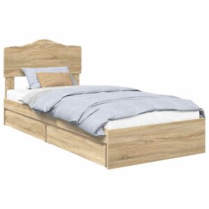 vidaXL Lit de Rangement Ch&ecirc;ne Sonoma 90 x 200 cm Bois d'ing&eacute;nierie