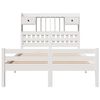 vidaXL Lit bibliothèque sans matelas blanc 135x190 cm bois pin massif