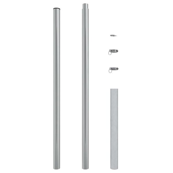 vidaXL M&acirc;t de parasol 200 cm Acier inoxydable