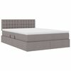 vidaXL Lit avec rangement et matelas avec matelas Taupe 140 x 190 cm