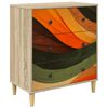 vidaXL Commode BONN Impression vagues r&eacute;tro 66 x 36,5 x 75 cm Sonoma
