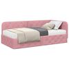 vidaXL Cadre de lit d'angle avec matelas Rose 90 x 190 cm Velours