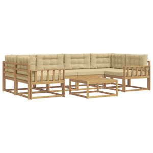 vidaXL Ensemble de canap&eacute;s d'ext&eacute;rieur 5 pc Blanc et Beige