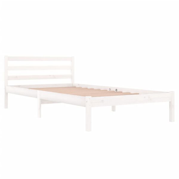 vidaXL Cadre de lit sans matelas bois de pin massif 100x200 cm blanc