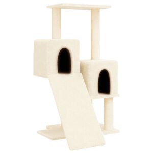 vidaXL Arbre &agrave; chat avec griffoirs en sisal Cr&egrave;me 82 cm