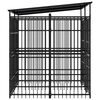 vidaXL Chenil d'ext&eacute;rieur avec toit pour chiens Acier 3,69 m&sup2;