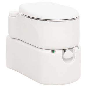 vidaXL Toilette de camping int&eacute;gr&eacute;e blanc 24+17 L PEHD et acier