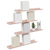 vidaXL &Eacute;tag&egrave;re flottante 4 pcs Rose 60 x 9 x 2,5 cm Acier
