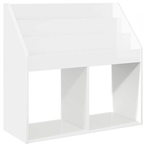 vidaXL Biblioth&egrave;que pour enfants Blanc brillant 72,5 x 29,5 x 69 cm