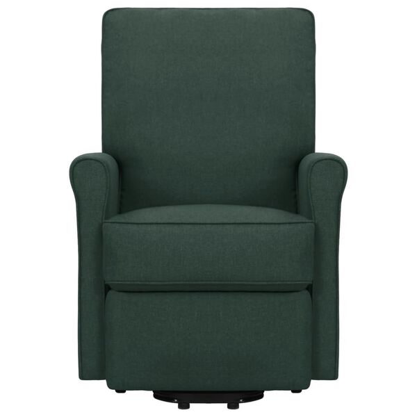 vidaXL Fauteuil de massage Vert foncé Tissu