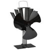 vidaXL Ventilateur de po&ecirc;le aliment&eacute; par chaleur 3 pales Noir