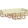 vidaXL Ensemble de canap&eacute;s d'ext&eacute;rieur 9 pc Blanc et cr&egrave;me Polyester