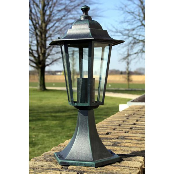 vidaXL Lampe de jardin Vert fonc&eacute;/Noir Aluminium