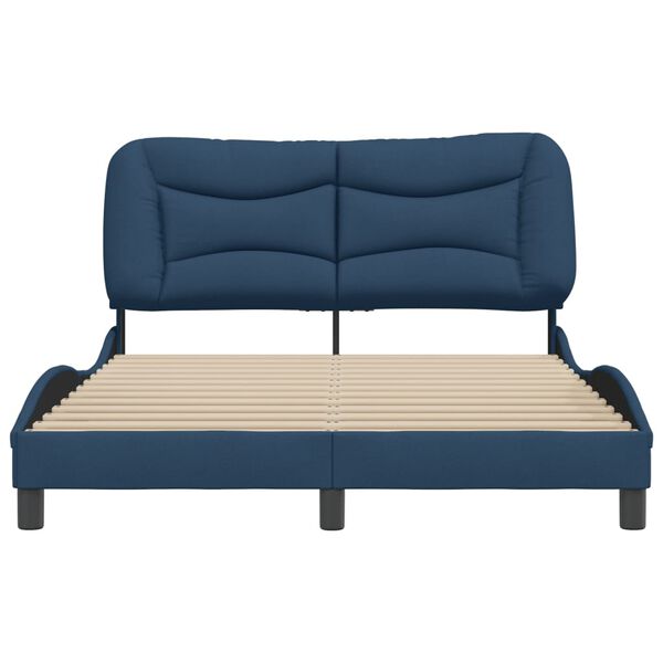 vidaXL Cadre de lit sans matelas Hvar bleu 140x190 cm tissu