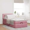 vidaXL Cadre de lit ottoman avec matelas rose 80x200 cm velours