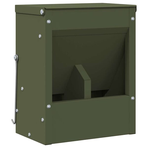 vidaXL Distributeur pour lapins Vert olive 20 x 12,5 x 25 cm