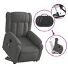 vidaXL Fauteuil inclinable de massage &eacute;lectrique Gris fonc&eacute; Tissu