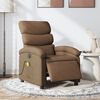 vidaXL Fauteuil inclinable de massage &eacute;lectrique marron tissu