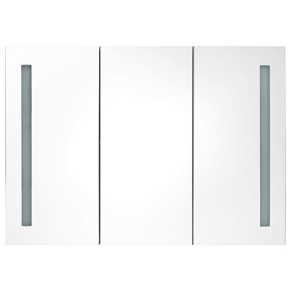 vidaXL Armoire de salle de bain à miroir LED 89x14x62 cm chêne