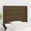 vidaXL T&ecirc;te de lit avec oreilles Marron fonc&eacute; 103x16x118/128 cm Tissu