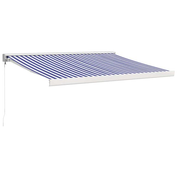 vidaXL Auvent r&eacute;tractable bleu et blanc 3x2,5 m tissu et aluminium