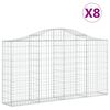vidaXL Paniers à gabions arqués 8 pcs 200x30x100/120 cm Fer galvanisé