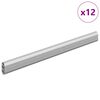 vidaXL Tige de placard 12 pcs Argent&eacute; 764 x 15 x 29 mm