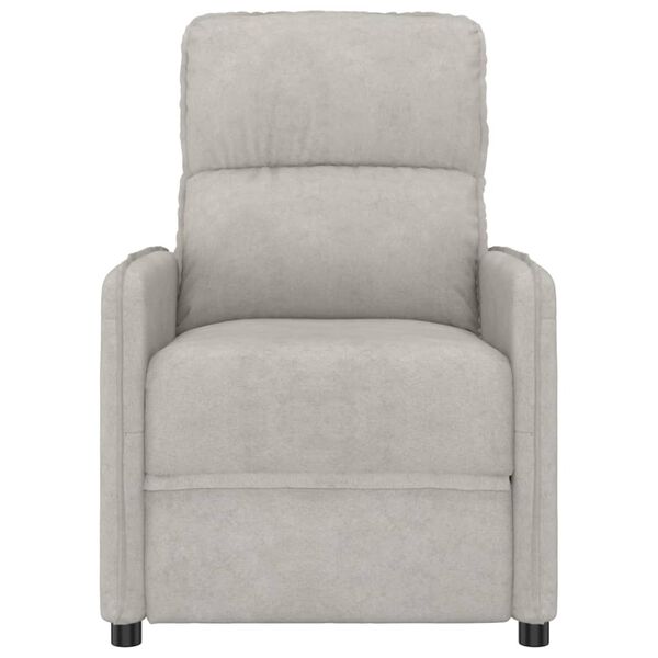vidaXL Fauteuil inclinable Gris clair Tissu microfibre