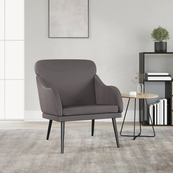 vidaXL Fauteuil Gris 63x76x80 cm Similicuir