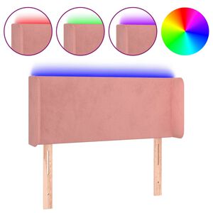 vidaXL T&ecirc;te de lit &agrave; LED Rose 83x16x78/88 cm Velours