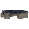 vidaXL Ensemble de canap&eacute; de jardin 10 pcs avec coussins gris r&eacute;sine tress&eacute;e
