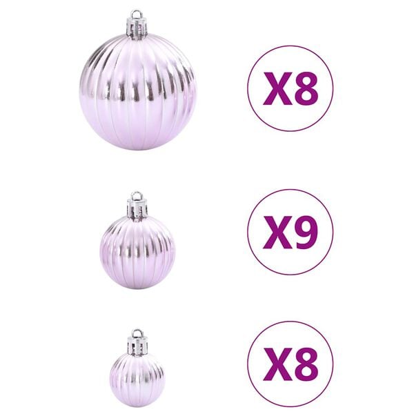 vidaXL Boules de No&euml;l 100 pcs rose &Oslash;3/4/6 cm